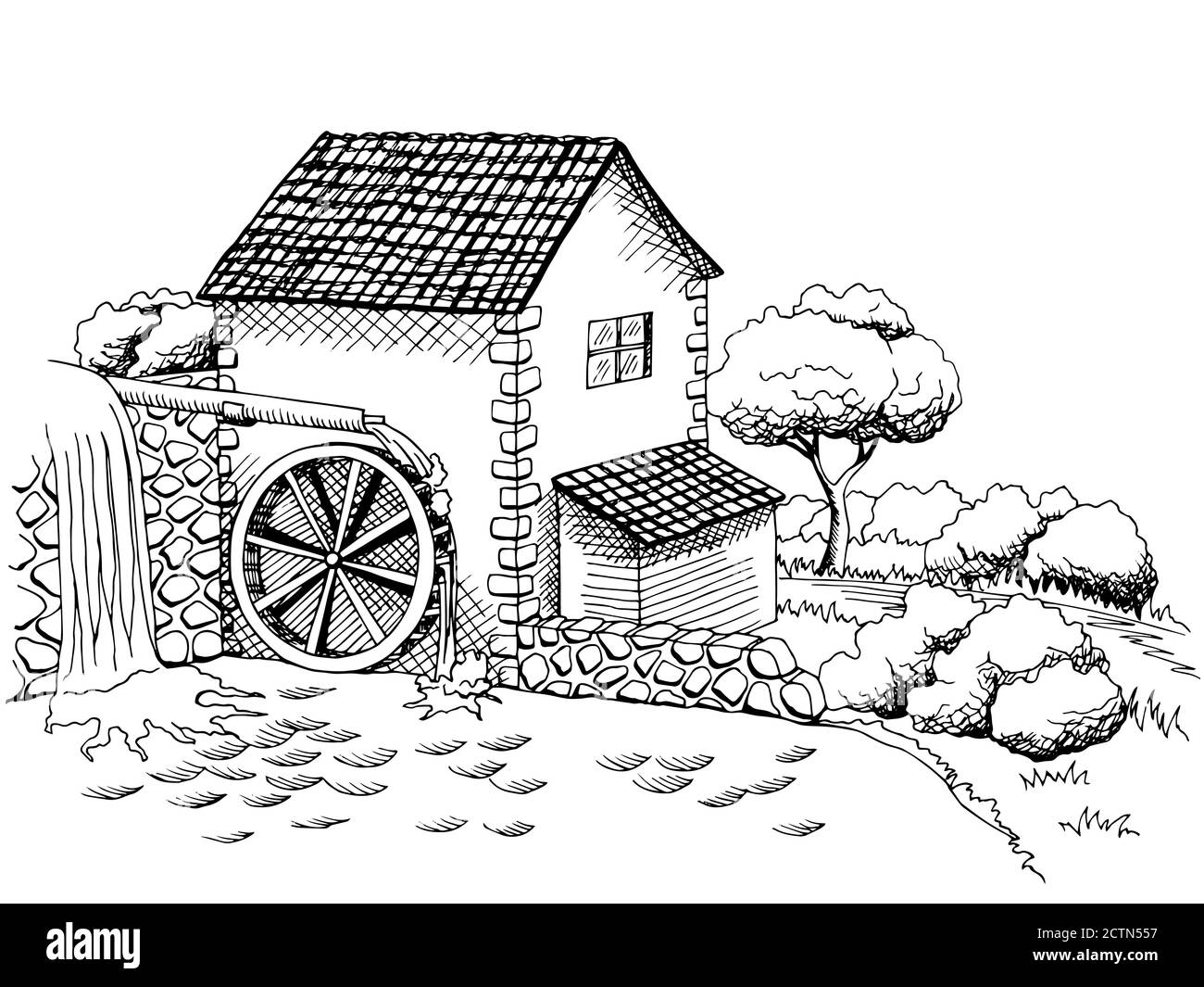 Disegno Di Un Mulino Ad Acqua