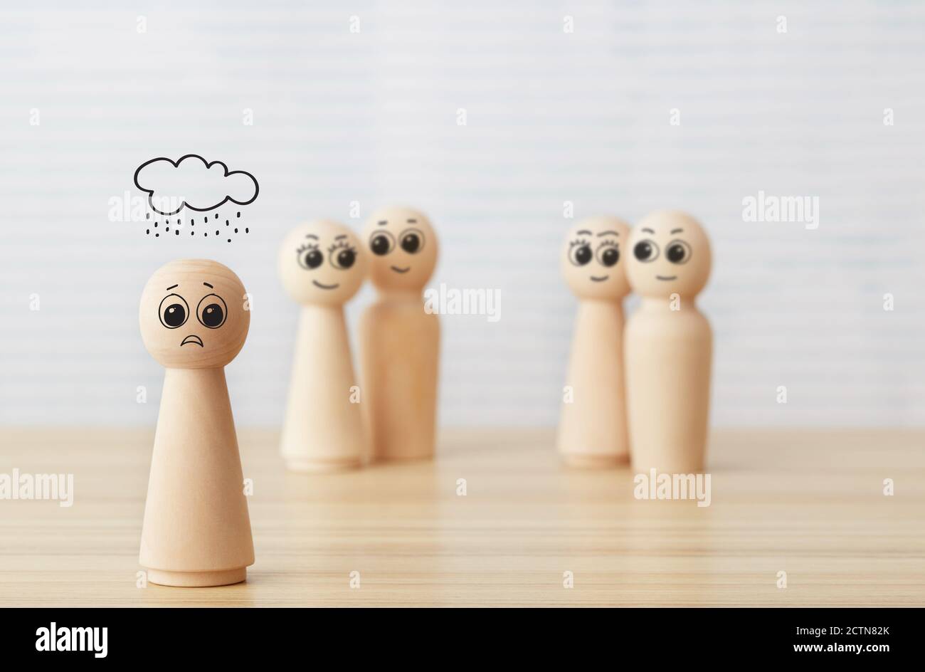 Concetto di cubi giocattolo delle persone Foto Stock