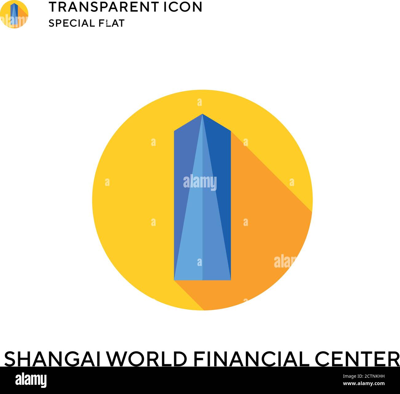 Icona del vettore del centro finanziario mondiale di Shangai. Illustrazione piatta. Vettore EPS 10. Illustrazione Vettoriale