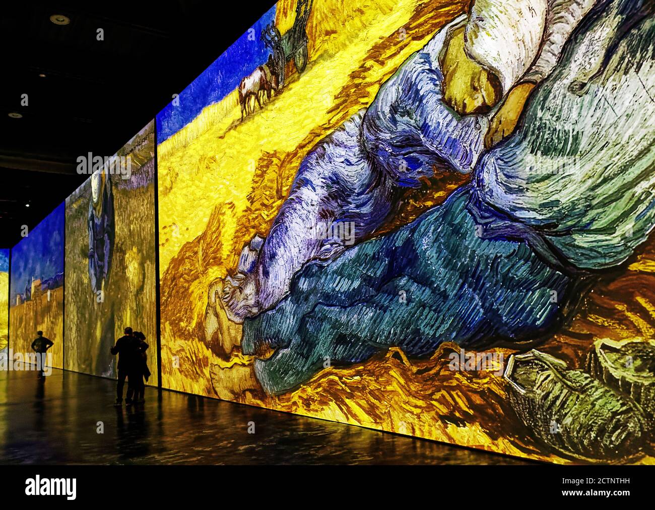 Persone alla coinvolgente mostra Imagine Van Gogh a Quebec City, Canada Foto Stock
