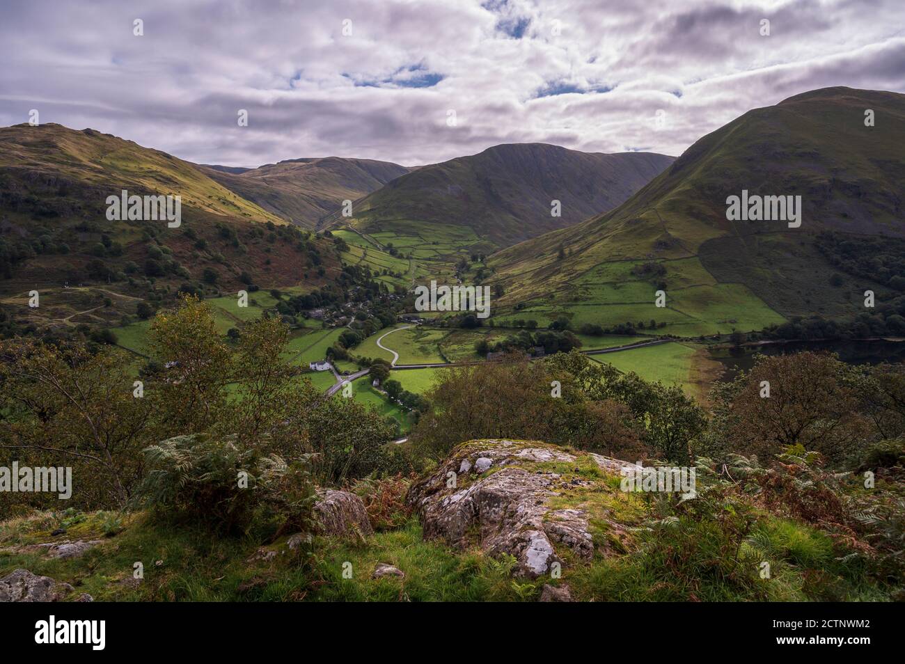 Hartsop sopra come viste, Lake District, Cumbria, Engalnd, UK Foto Stock