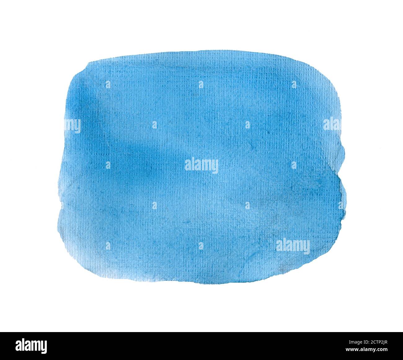 Acquerello blu tessuto di sfondo squadrato luminoso isolato su bianco Foto Stock