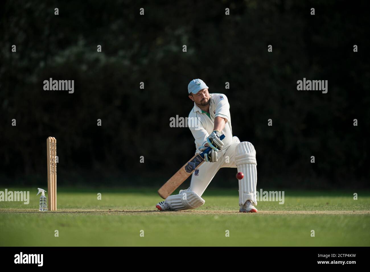 Batsman che gioca sparato Foto Stock