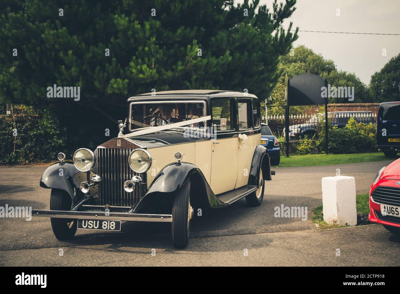 Auto classica per matrimoni a Norfolk Foto Stock