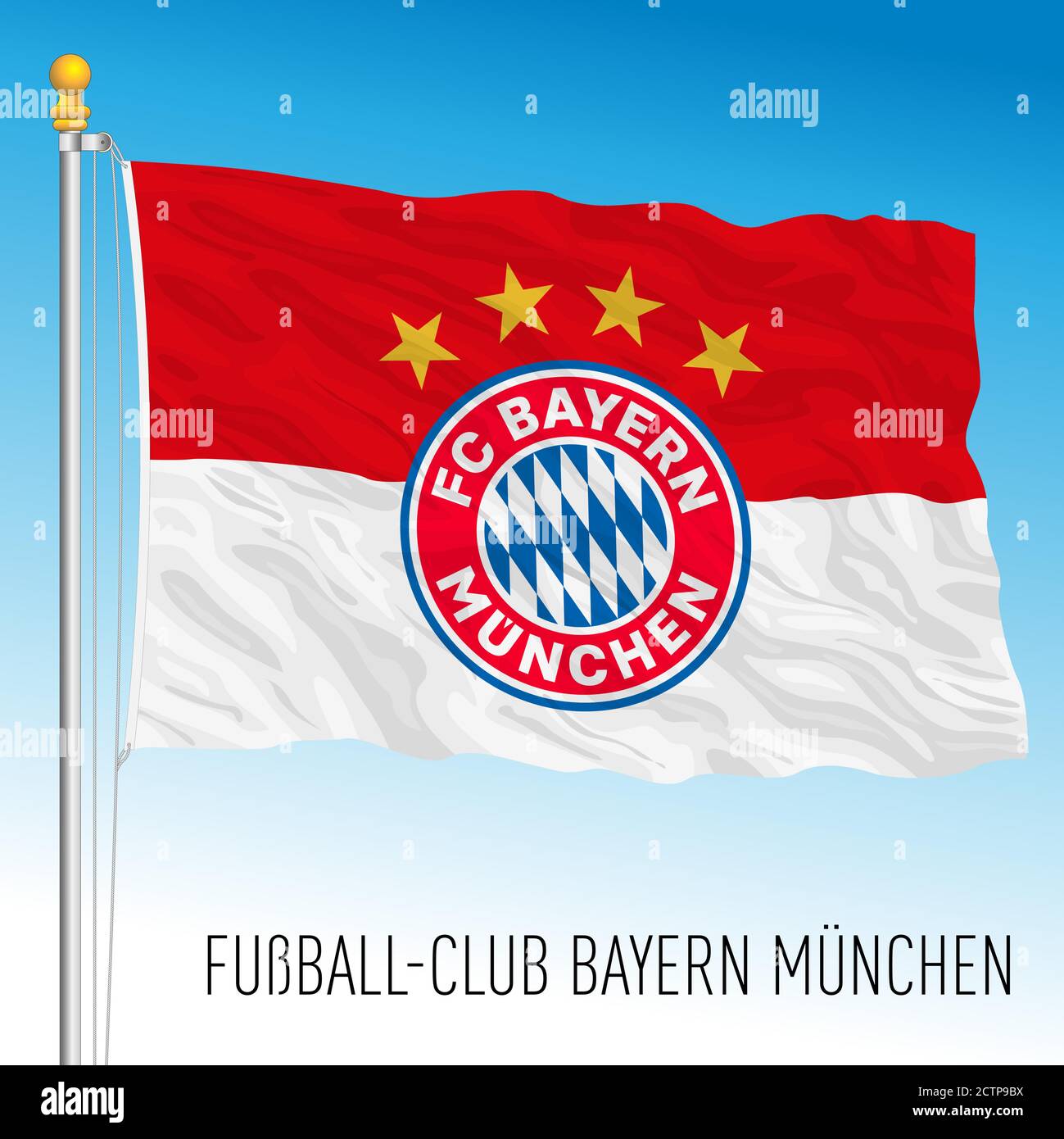 Germania, Monaco, anno 2020 - Bandiera ogf il Bayern Munchen vincitore della Champions League 2020 Illustrazione Vettoriale