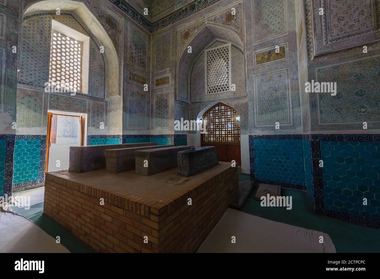 Mausoleo di Gumbazi Seyidan. Dorut Tilavat Complex, Shahrisabz, Uzbekistan. Foto Stock