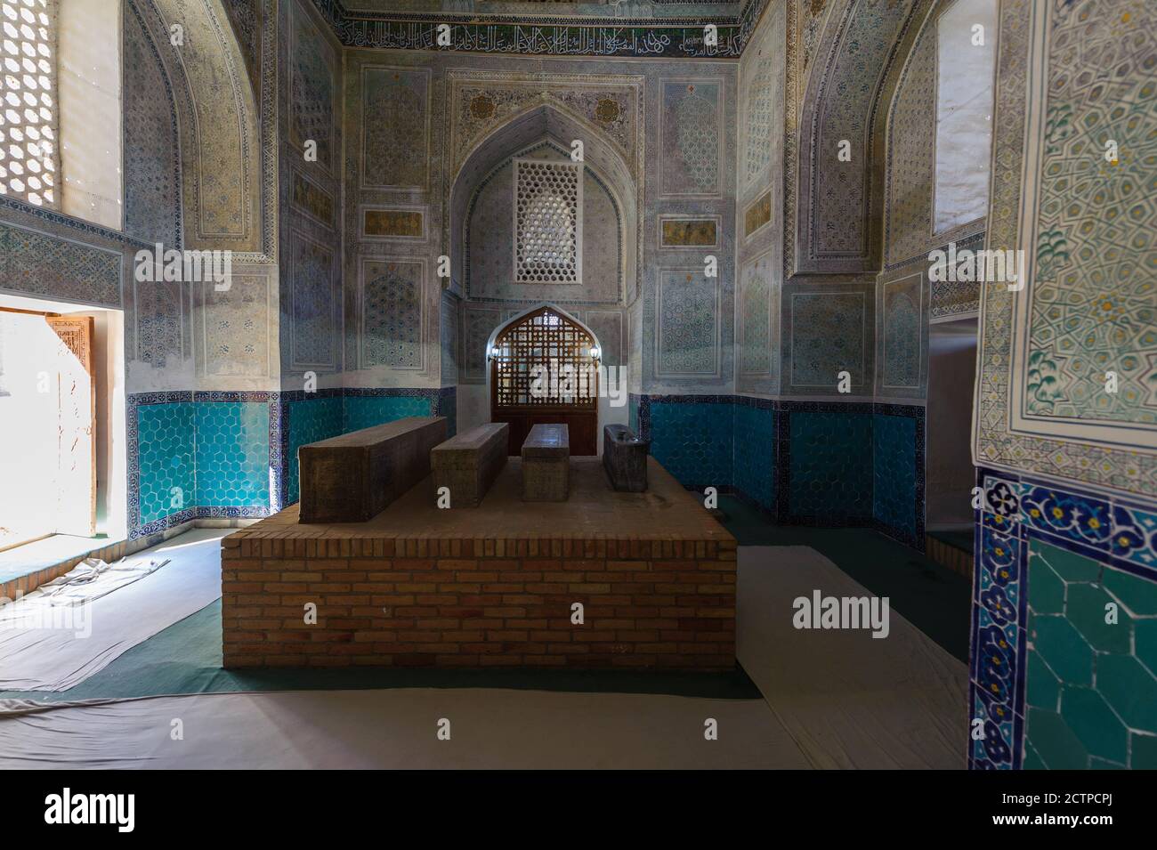 Mausoleo di Gumbazi Seyidan. Dorut Tilavat Complex, Shahrisabz, Uzbekistan. Foto Stock