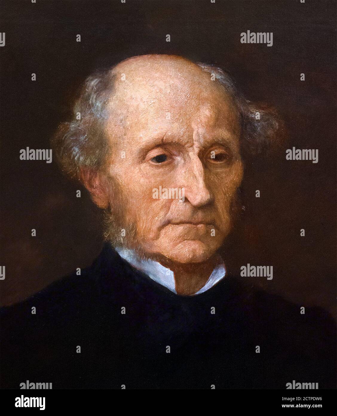 John Stuart Mill, ritratto del filosofo inglese, economista politico e funzionario di George Frederic Watts, replica olio su tela, 1873 Foto Stock