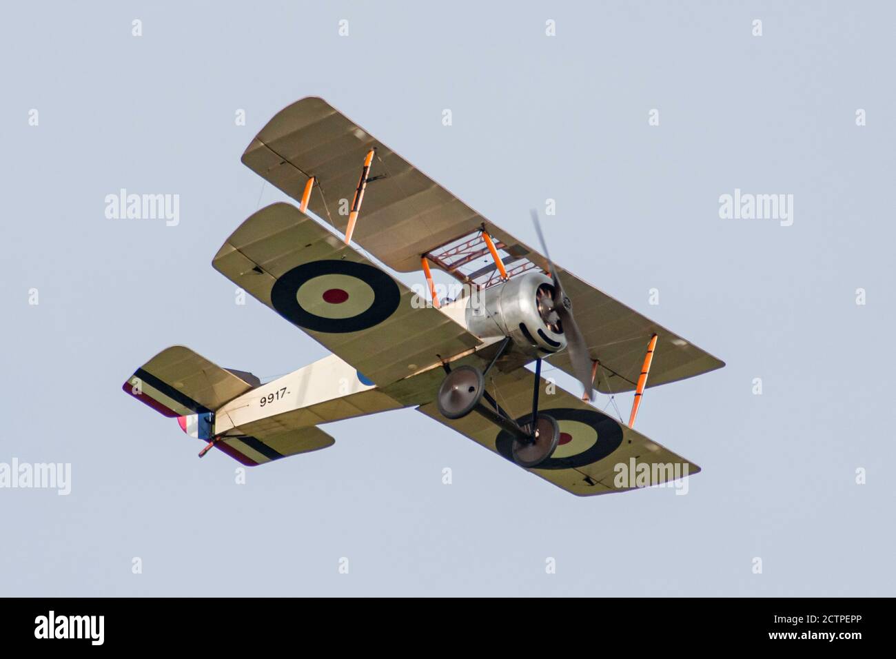 Il Sopwith Pup era un aereo da combattimento biplano monoposto britannico costruito dalla Sopwith Aviation Company. È entrato in servizio nel 1916. Foto Stock
