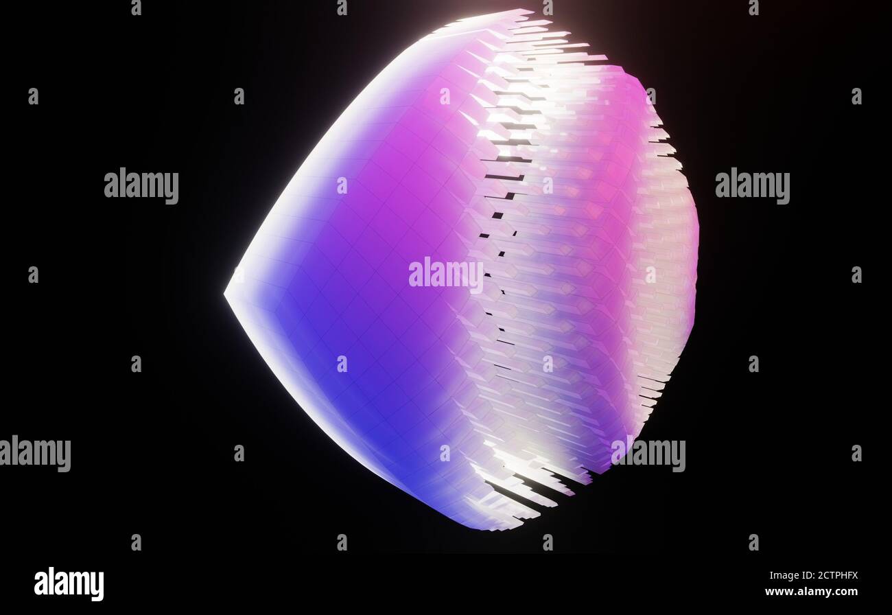 Un oggetto che assomiglia a un occhio, galleggia nel vuoto, illumina il percorso e guarda tutto Foto Stock