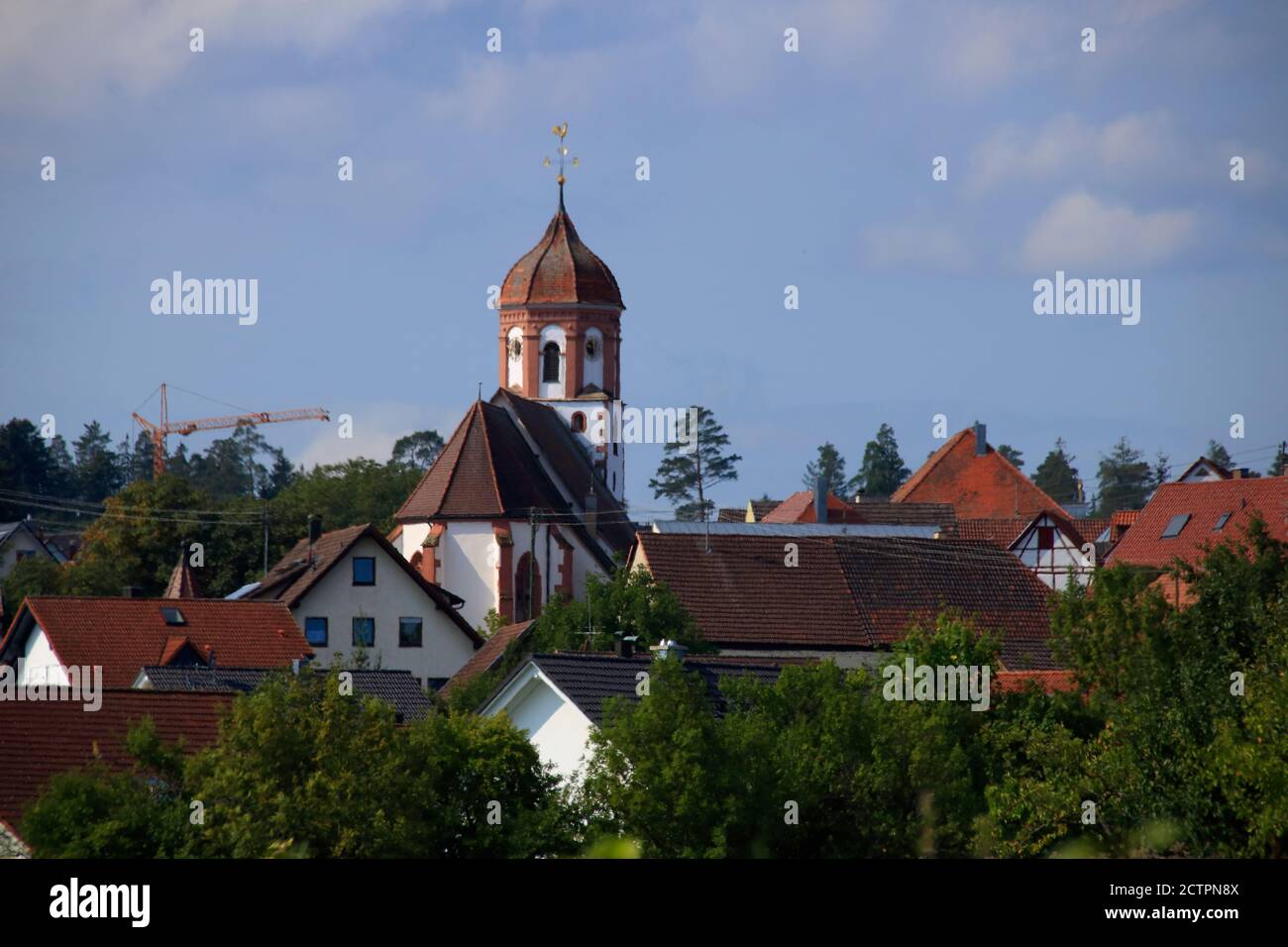 Vista sulla città di Neuhausen, quartiere di Pforzheim Foto Stock