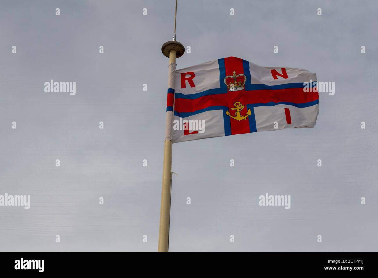 Bandiera di Porthcawl RNLI. Porthcawl Bridgend Wales UK Foto Stock