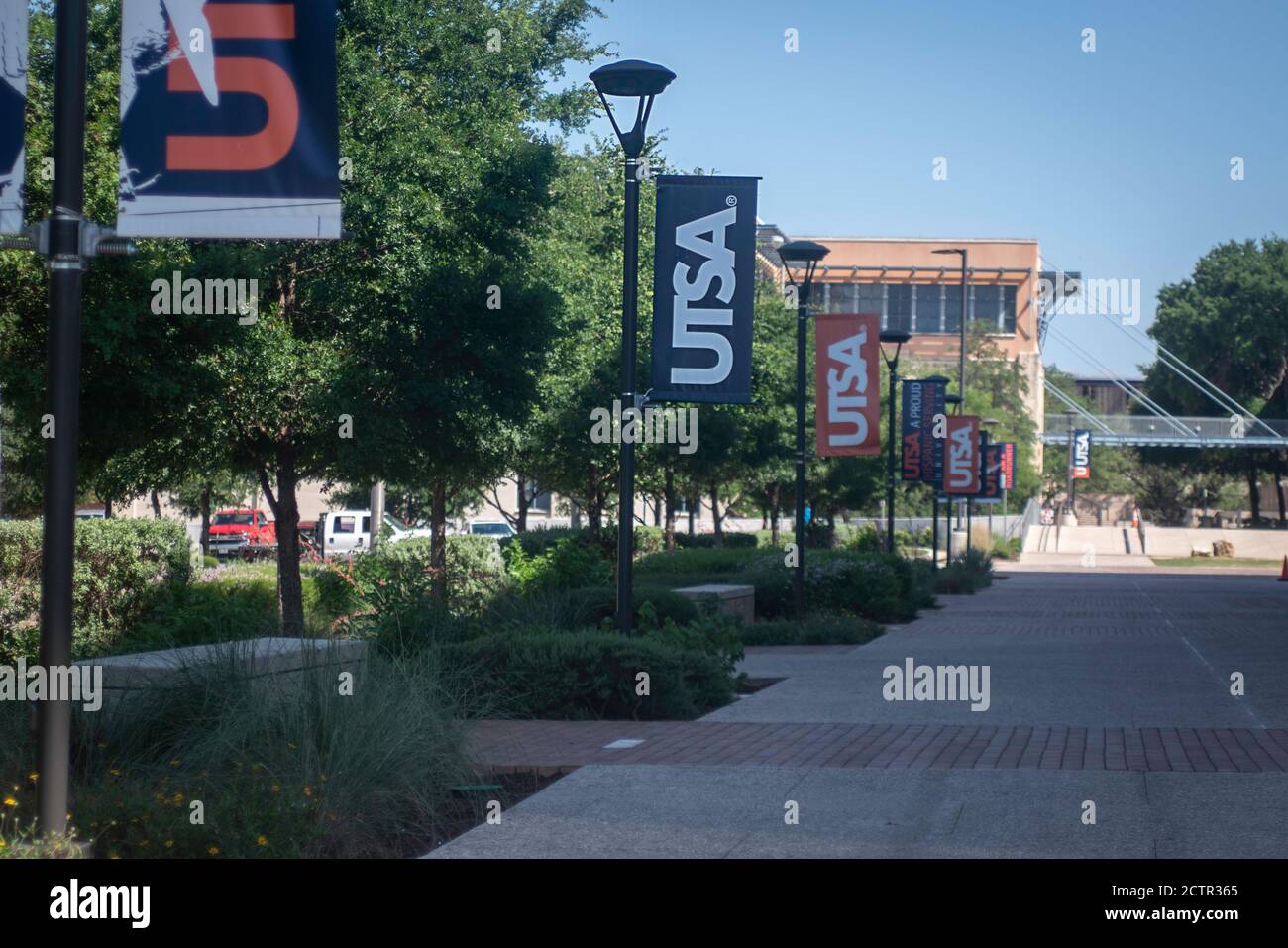 San Antonio, Texas - Maggio 19 2020: Università del Texas a San Antonio (UTSA) banner campus Foto Stock