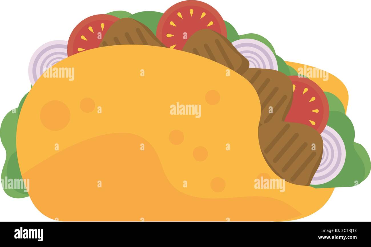 messicano taco cibo dettagliato icona stile grafico vettoriale Illustrazione Vettoriale
