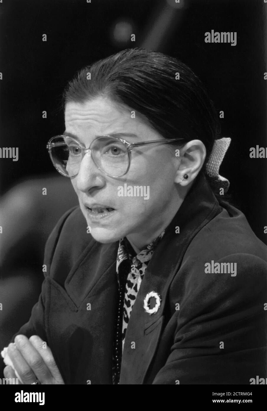 Ruth Bader Ginsburg alla sua audizione di conferma, Head and Beachs Portrait, Washington, D.C., USA, R. Michael Jenkins, Congressional Quarterly, 20 luglio 1993 Foto Stock