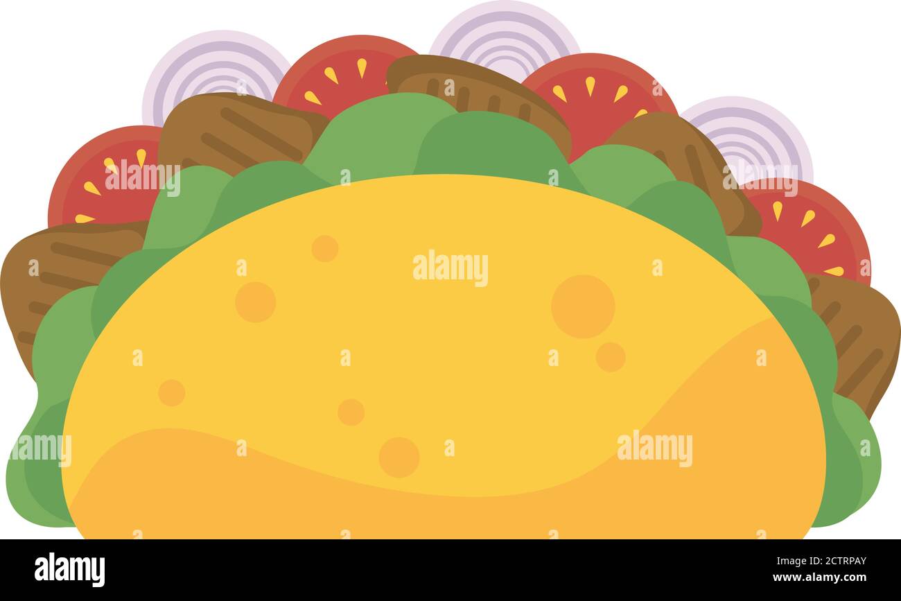messicano taco cibo dettagliato icona stile grafico vettoriale Illustrazione Vettoriale