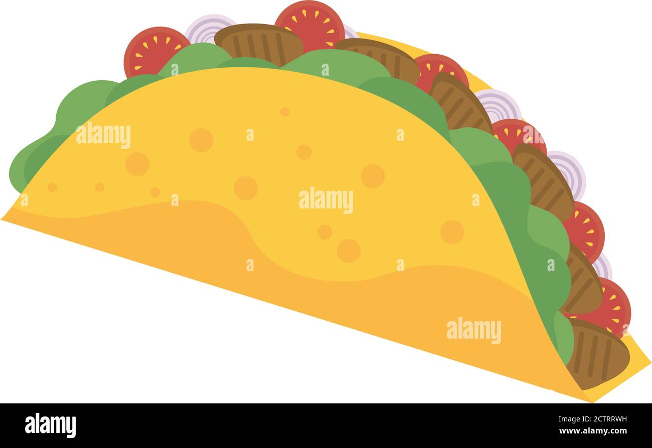 messicano taco cibo dettagliato icona stile grafico vettoriale Illustrazione Vettoriale