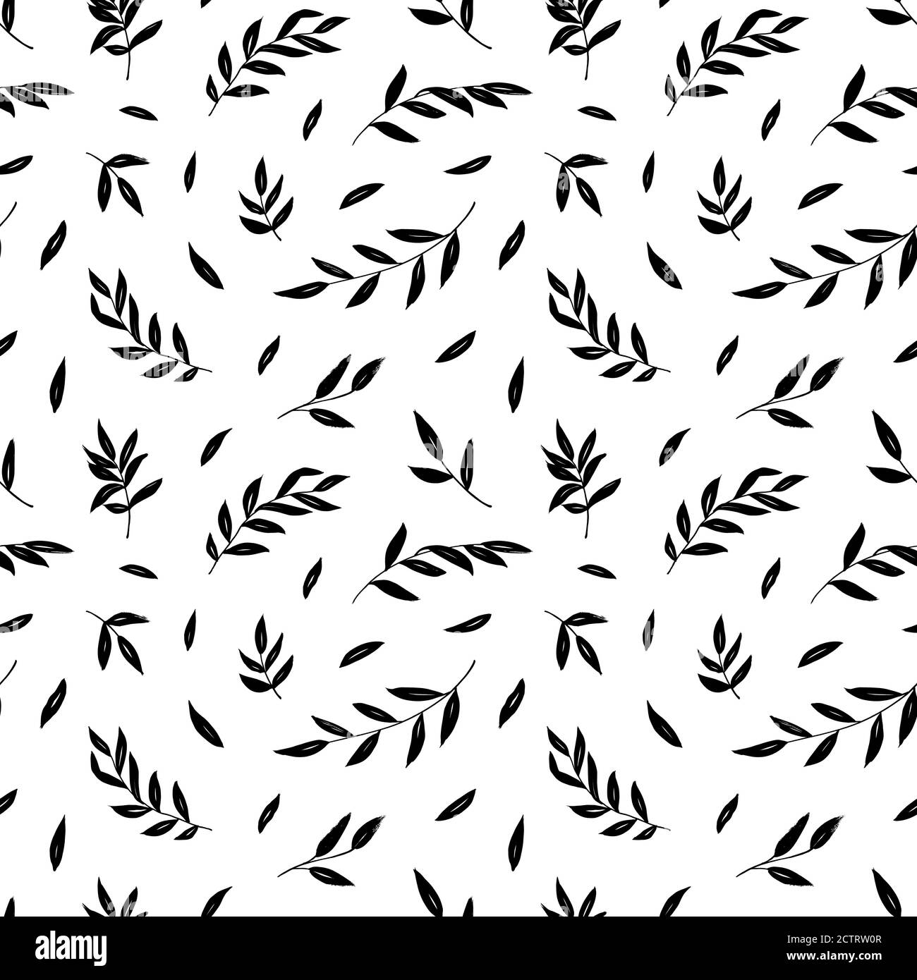 Leaves e branches vettoriali pattern senza giunture. Illustrazione Vettoriale