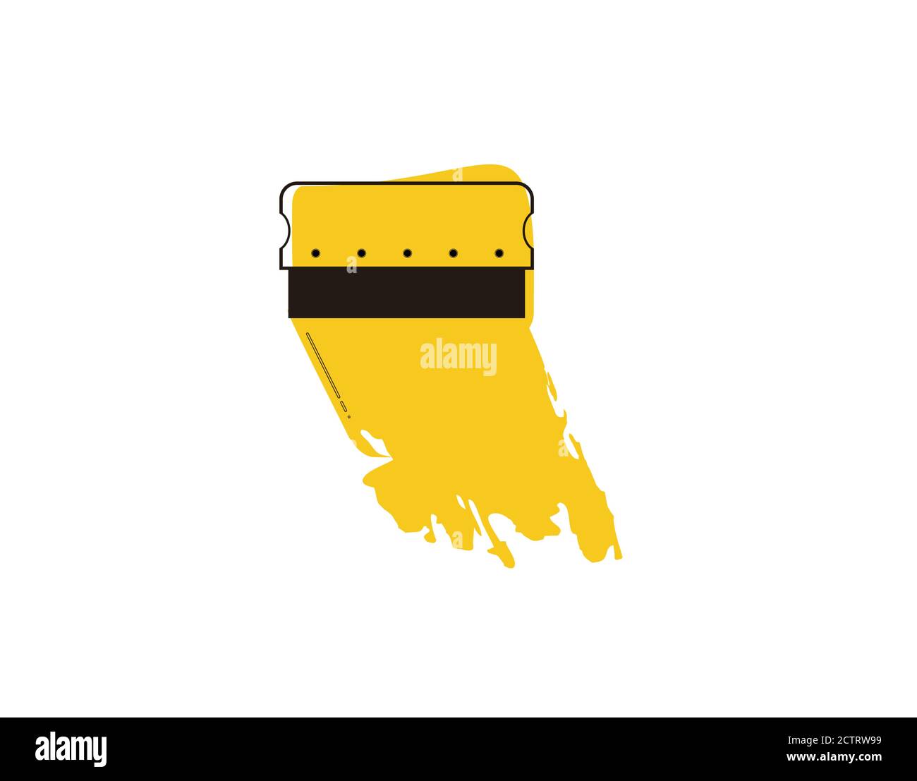 Schermo stampa icona a spatola piatta su sfondo bianco in vettoriale illustrazione Illustrazione Vettoriale