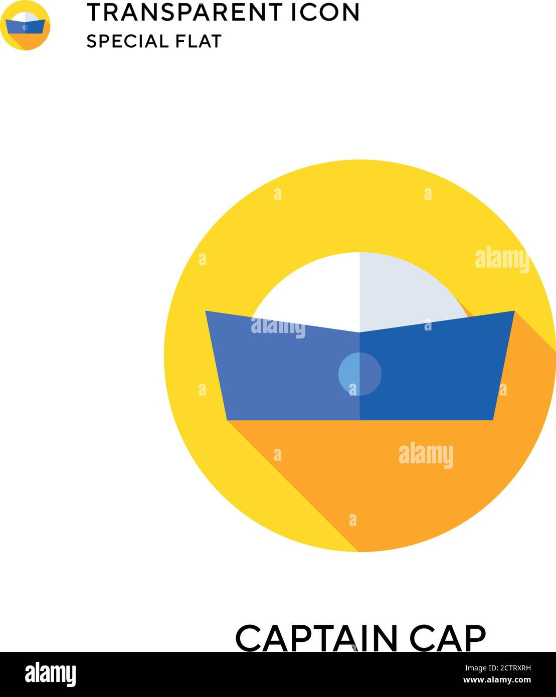 Icona vettore CAP Captain. Illustrazione piatta. Vettore EPS 10. Illustrazione Vettoriale