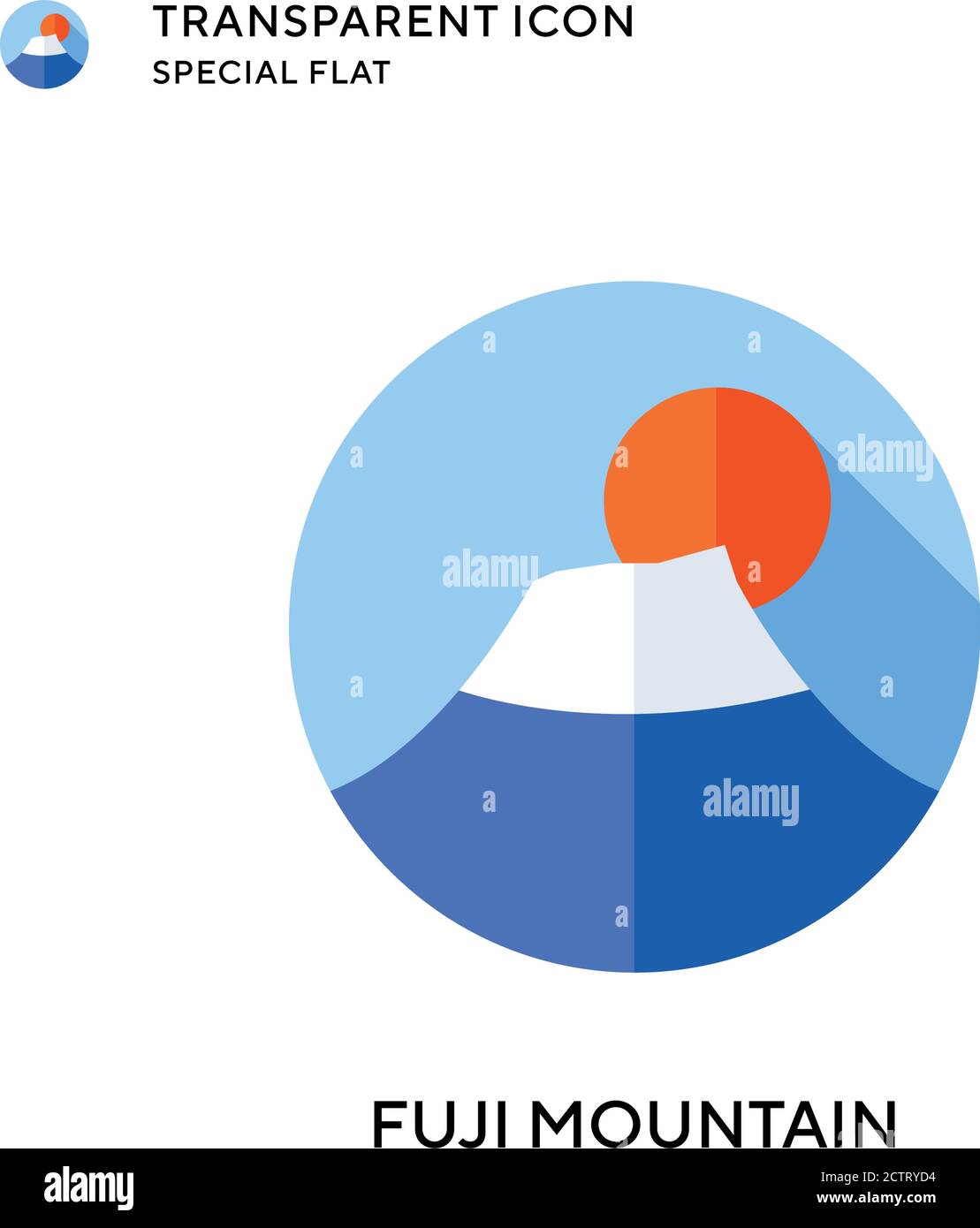 Icona vettore di montagna Fuji. Illustrazione piatta. Vettore EPS 10. Illustrazione Vettoriale