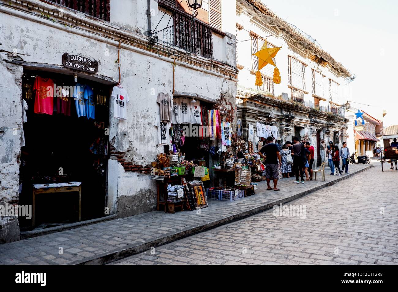 Architettura in stile coloniale spagnolo a Vigan City Foto Stock