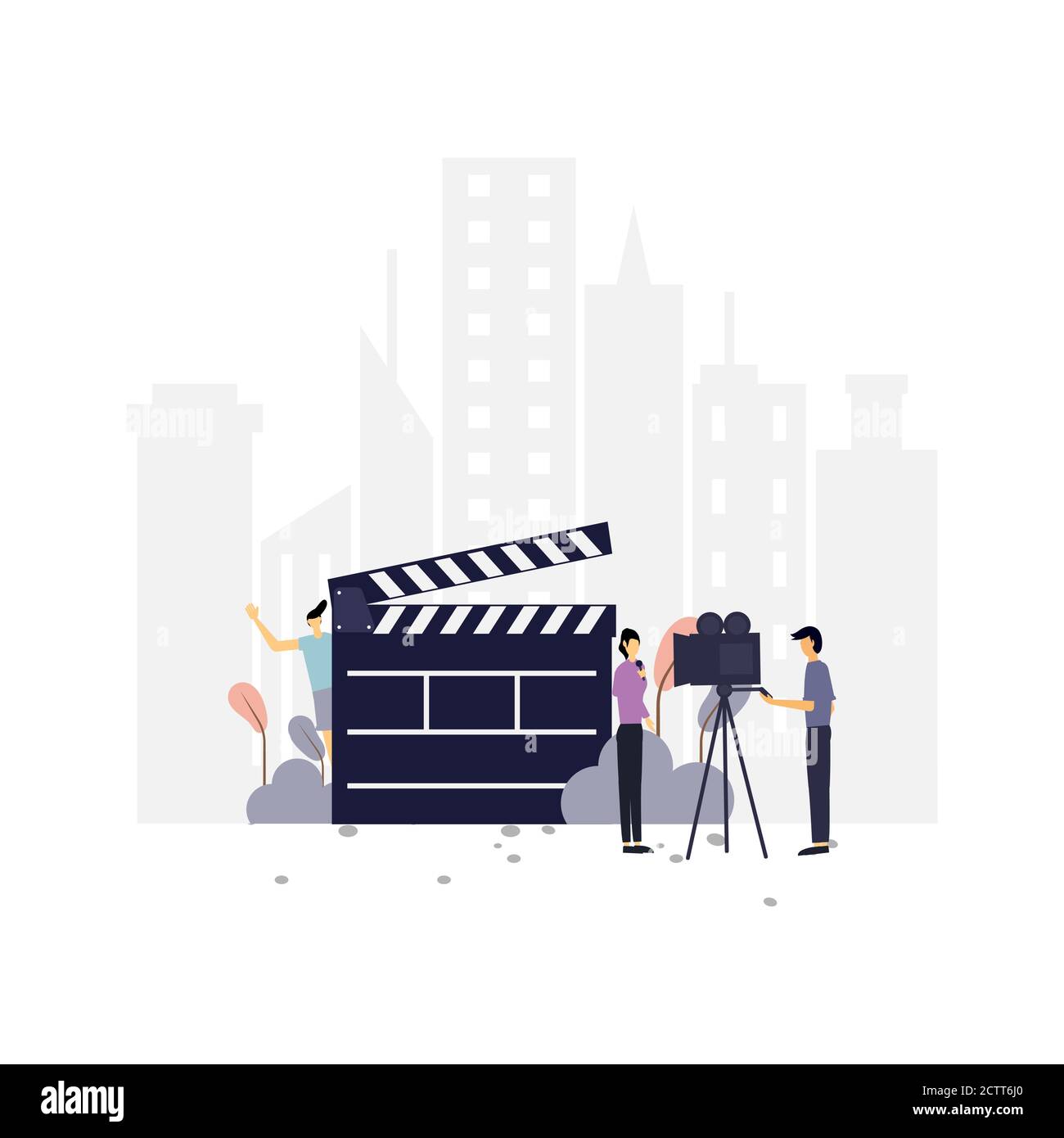 Creazione di notizie flat illustration.modello di design vettoriale.adatto per landing page, ui, sito Web, app mobile, editoriale, poster, volantino, articolo e banner Illustrazione Vettoriale