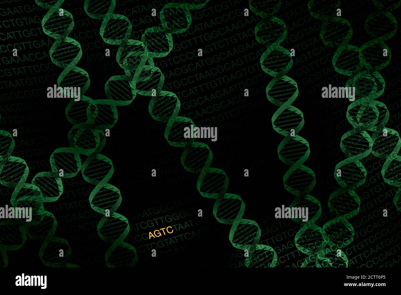 Elica DNA su sfondo nero Foto Stock