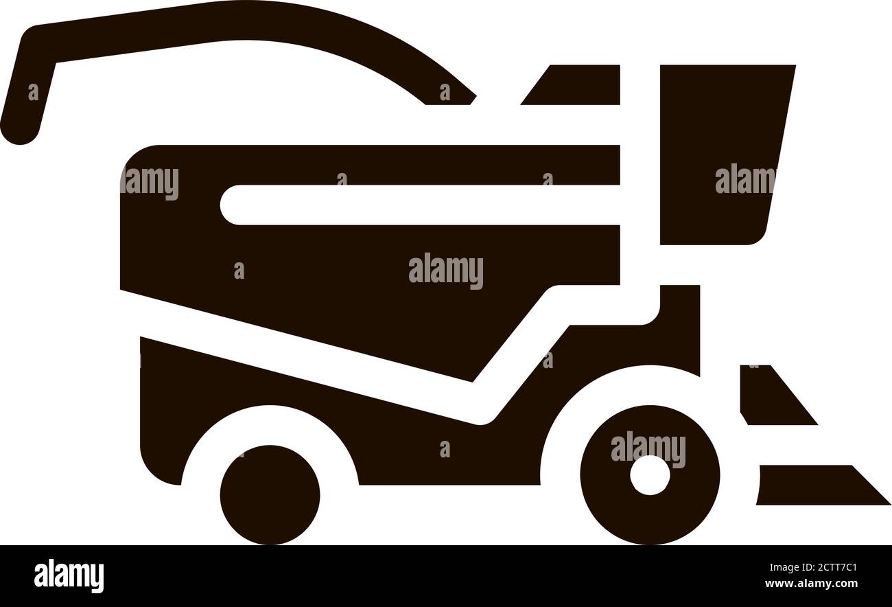 Icona del vettore del veicolo della trebbiatrice agricola Illustrazione Vettoriale