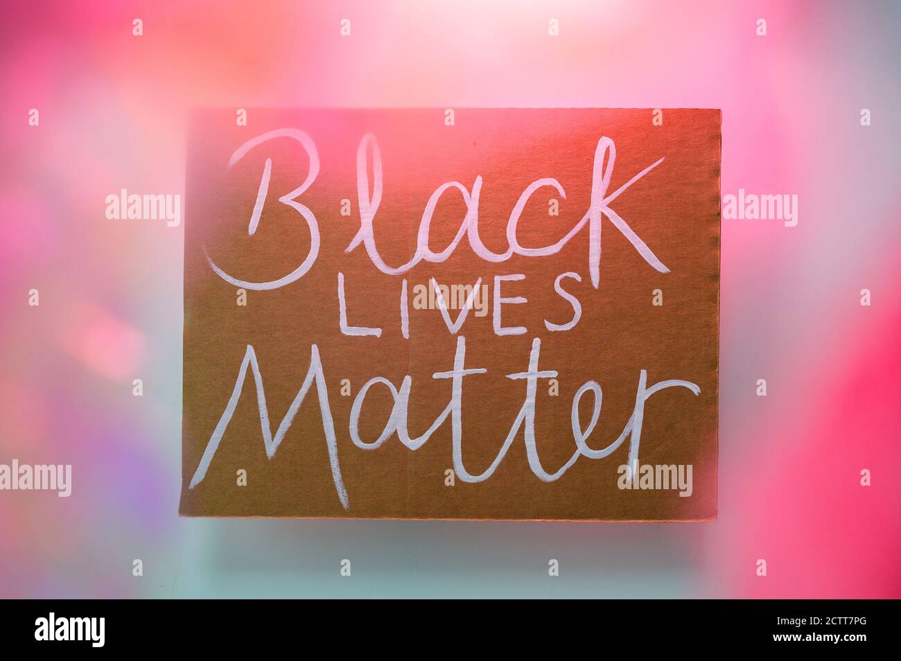 Il messaggio Black Lives Matter Foto Stock