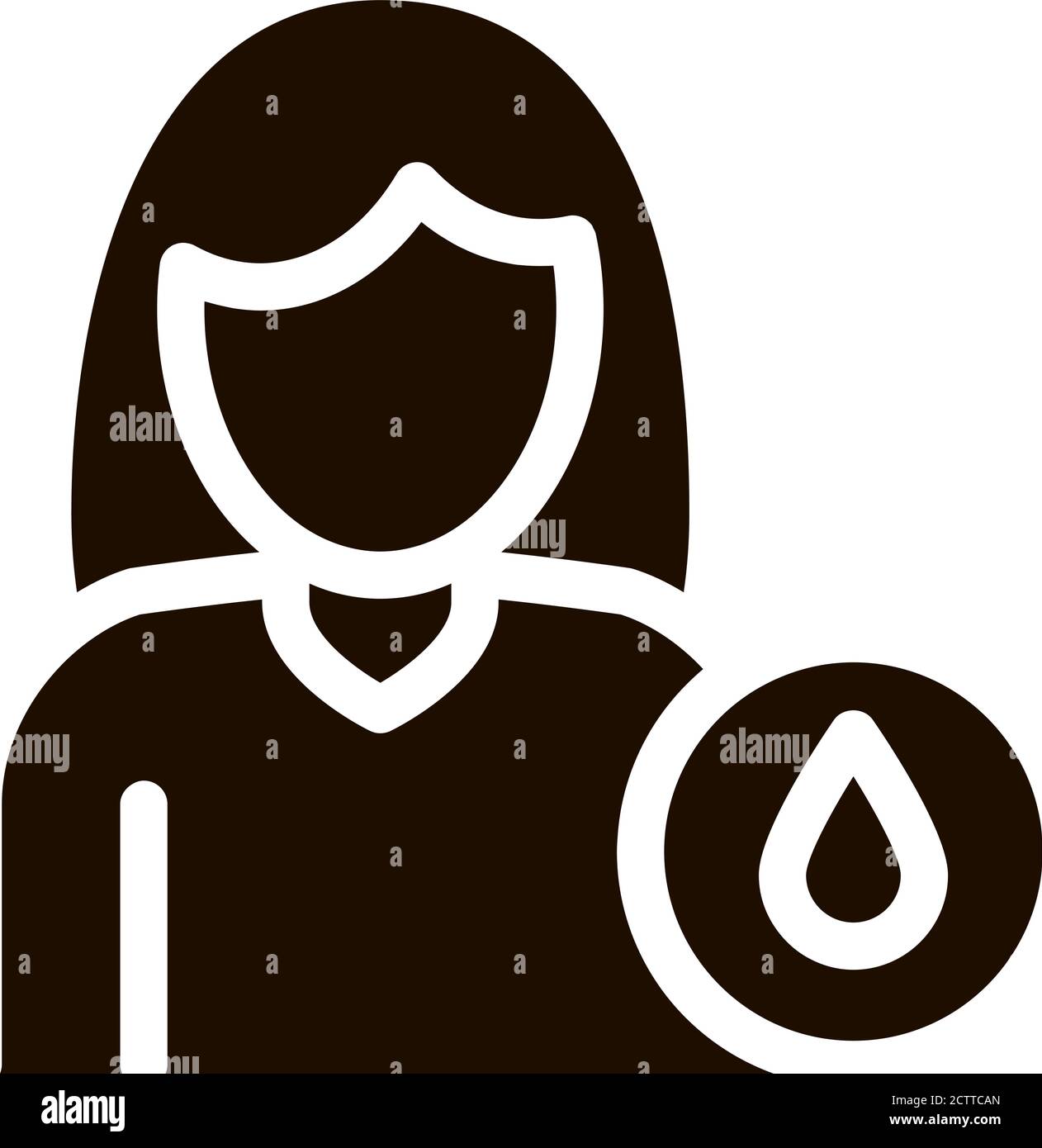 Urinazione frequente icona glifo di gravidanza di Symptomp Illustrazione Vettoriale