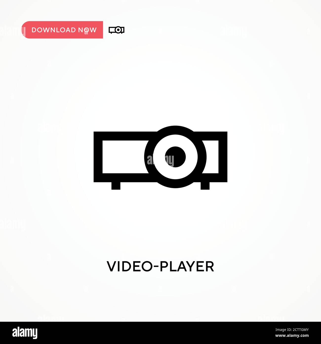 Icona vettoriale del lettore video. . Illustrazione vettoriale semplice e moderna per siti Web o applicazioni mobili Illustrazione Vettoriale