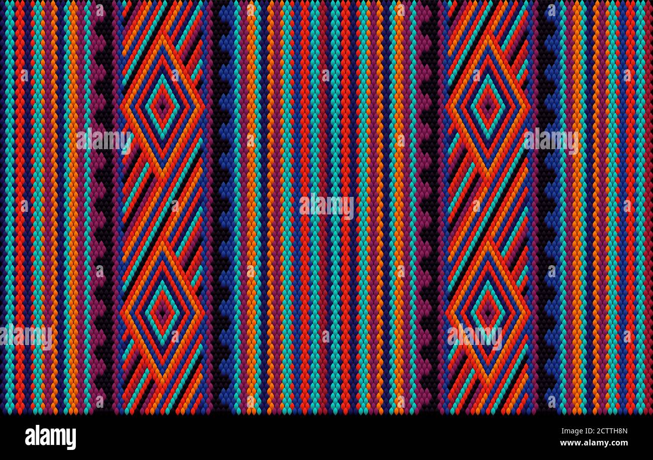 Un ornamento tradizionale dei popoli e dei paesi dell'Asia, in cui i colori saturi attirano fortuna e ricchezza. Tappeti tessuti da donna con ornamento em Illustrazione Vettoriale