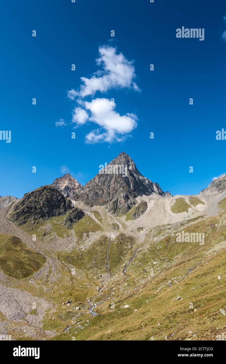 Piz Buin im Val Tuoi Foto Stock