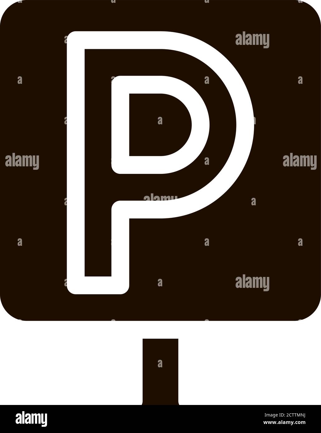 Icona del cartello con la scritta Vector per il parcheggio Illustrazione Vettoriale