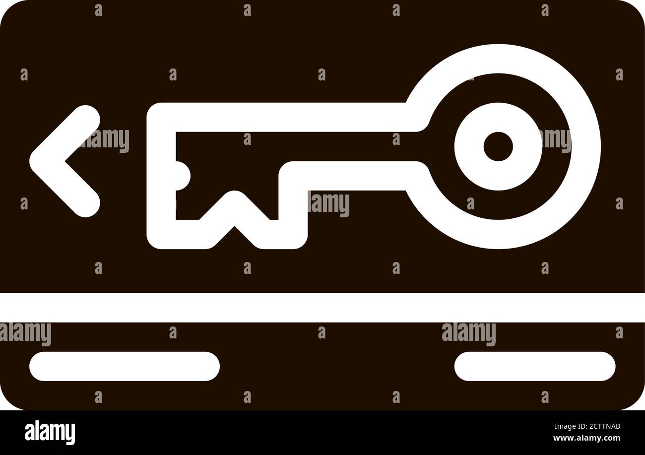 Icona del segnale vettoriale della chiave elettronica della scheda Illustrazione Vettoriale