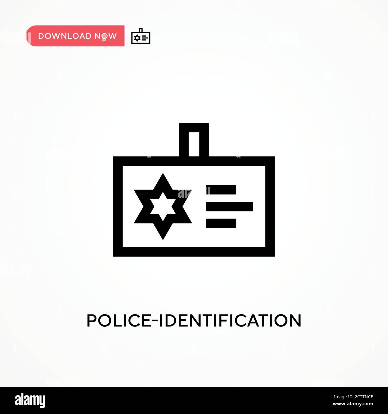 Icona vettore di identificazione della polizia. . Illustrazione vettoriale semplice e moderna per siti Web o applicazioni mobili Illustrazione Vettoriale