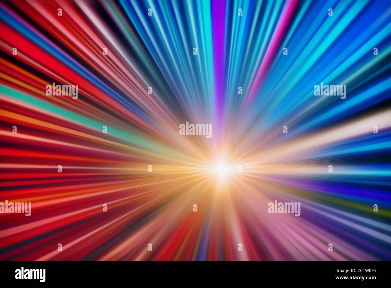 Sfocatura colorata luce veloce sfocatura zoom per il business più veloce esecuzione astratta per lo sfondo. Foto Stock