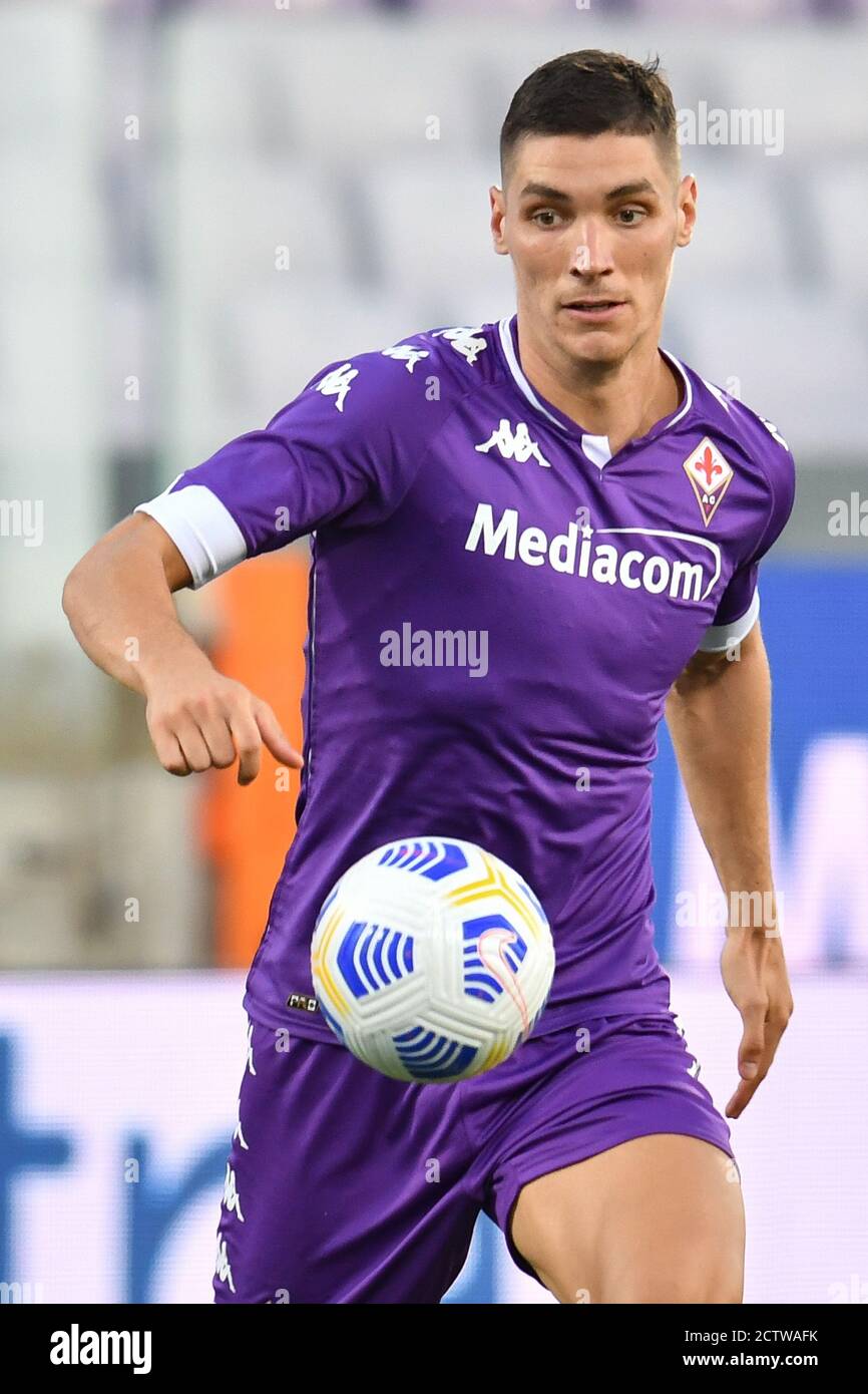 Nikola Milenkovic (Fiorentina) durante Fiorentina vs Reggiana, Soccer Test Match, Firenze, Italia, 12 set 2020 Foto Stock