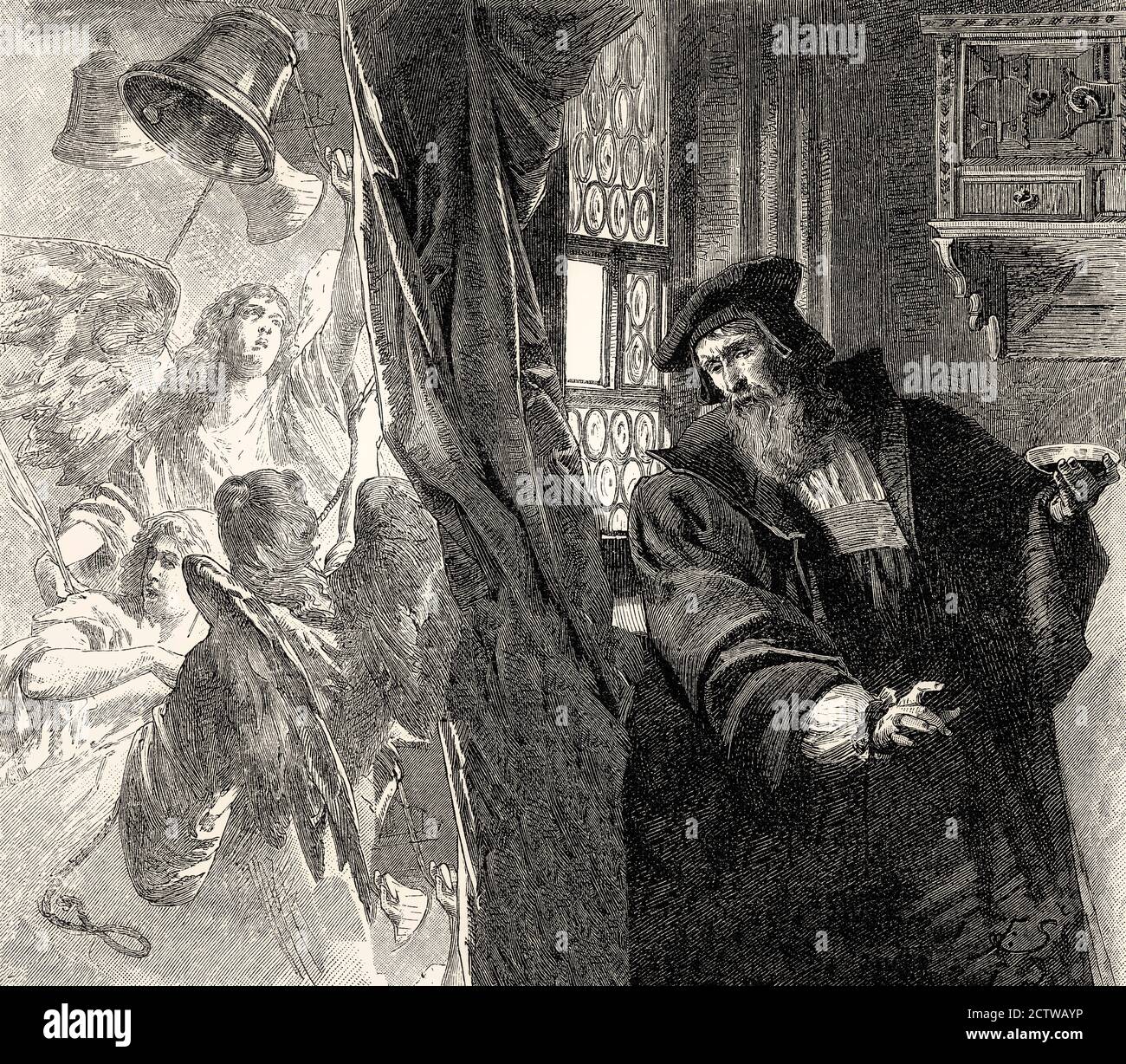 Faust, il suono delle campane, e voci corali, prima parte del tragico gioco Faust di Johann Wolfgang von Goethe Foto Stock