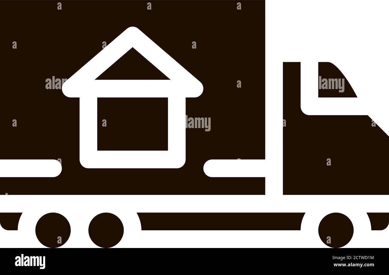 Carrello merci consegna al vettore di casa icona Segno Illustrazione Vettoriale