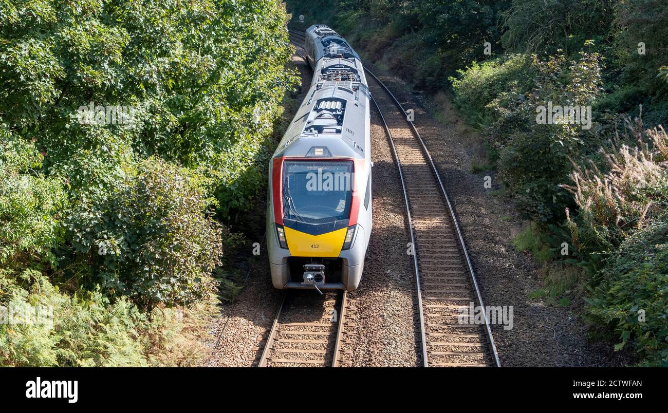 Treno Greater Anglia da Cromer a Sheringham. Norfolk Foto Stock