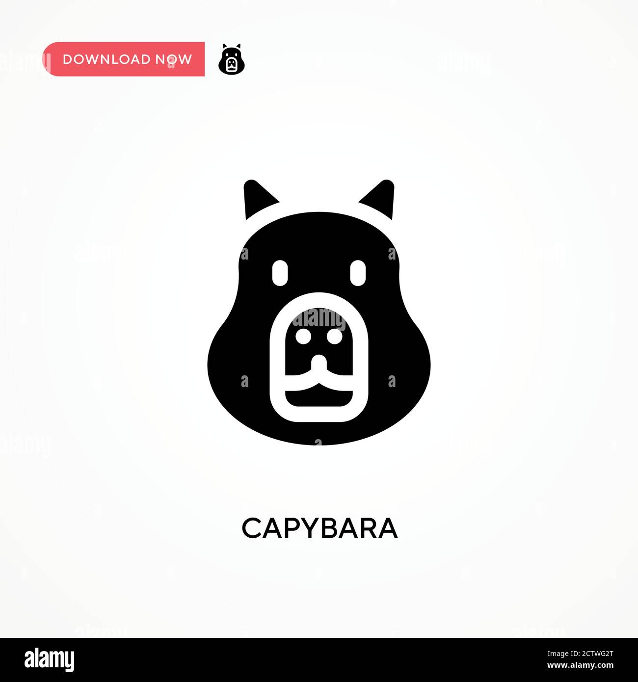 Icona vettore capybara. . Illustrazione vettoriale semplice e moderna per siti Web o applicazioni mobili Illustrazione Vettoriale