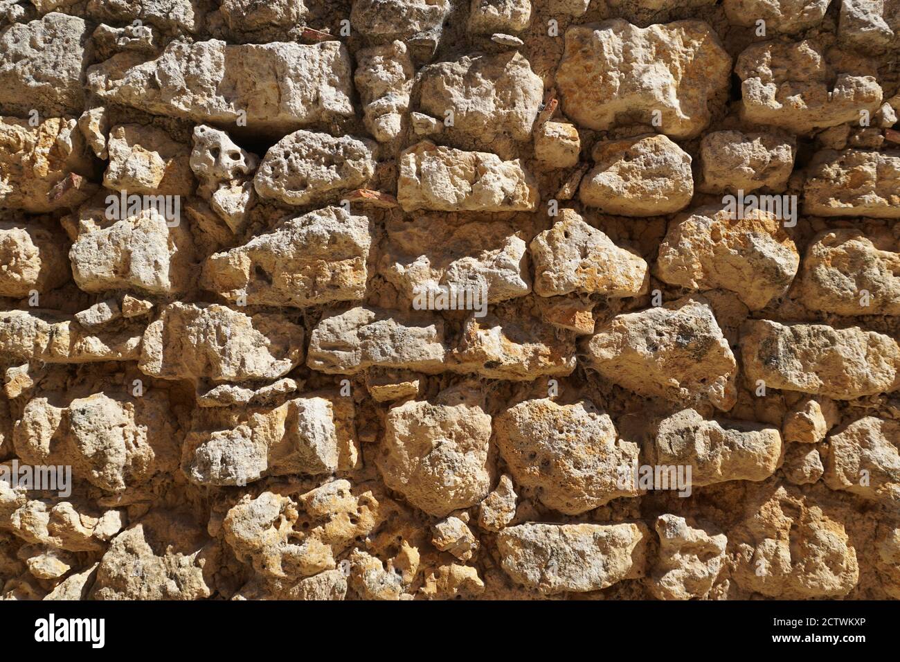 Muro costruito da pietra naturale Foto Stock