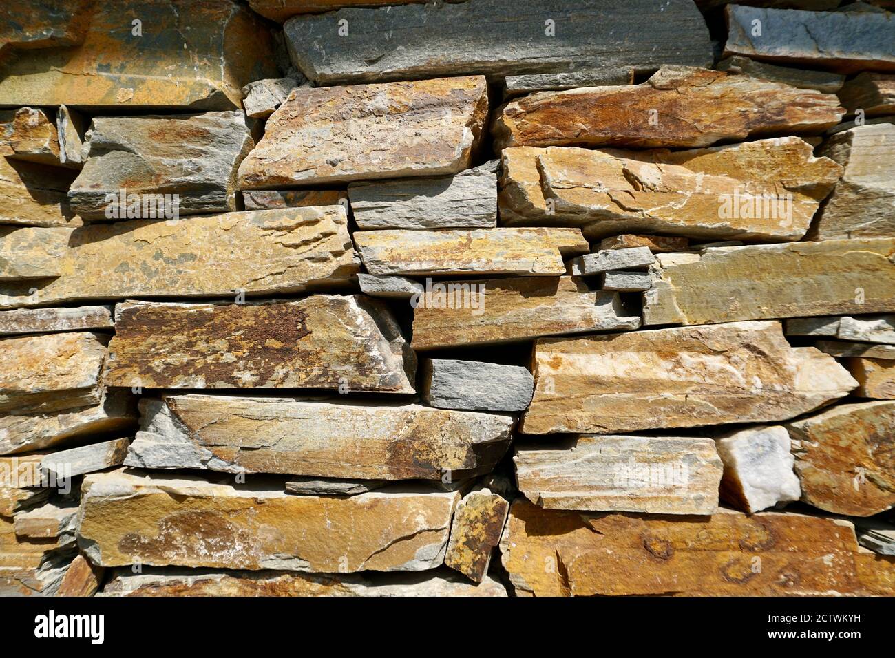 Muro costruito da pietra naturale Foto Stock