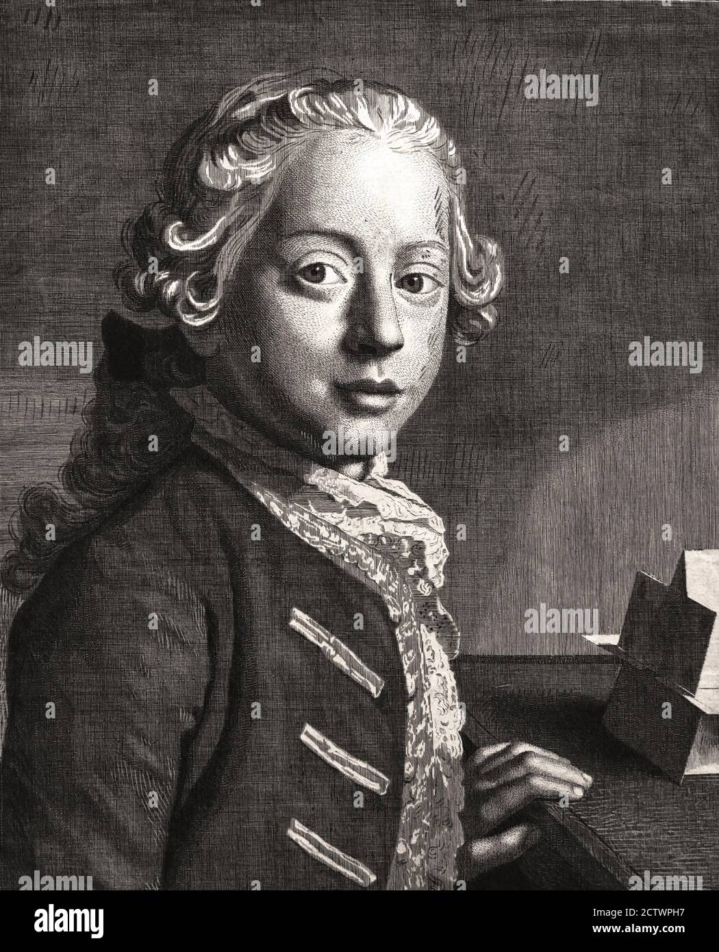 Henry Frederick, Duca di Cumberland, 1753-1757 di Jean Etienne Liotard ( 1702-1789 ), Svizzera, incisione, incisione, Foto Stock
