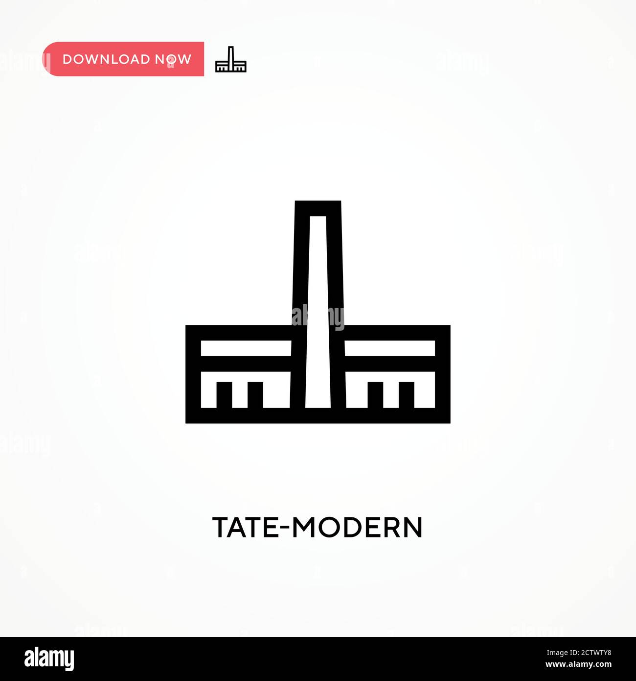 Icona vettore Tate-Modern. . Illustrazione vettoriale semplice e moderna per siti Web o applicazioni mobili Illustrazione Vettoriale