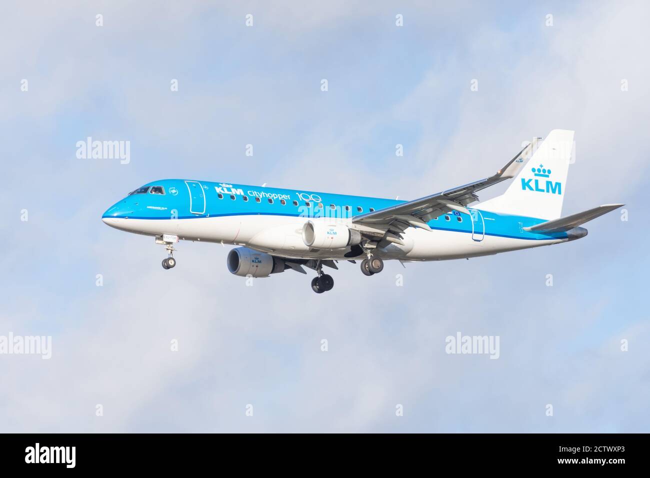 Embraer 175 KLM Cityhopper. Germania, Francoforte sono l'aeroporto principale. 14 dicembre 2019 Foto Stock