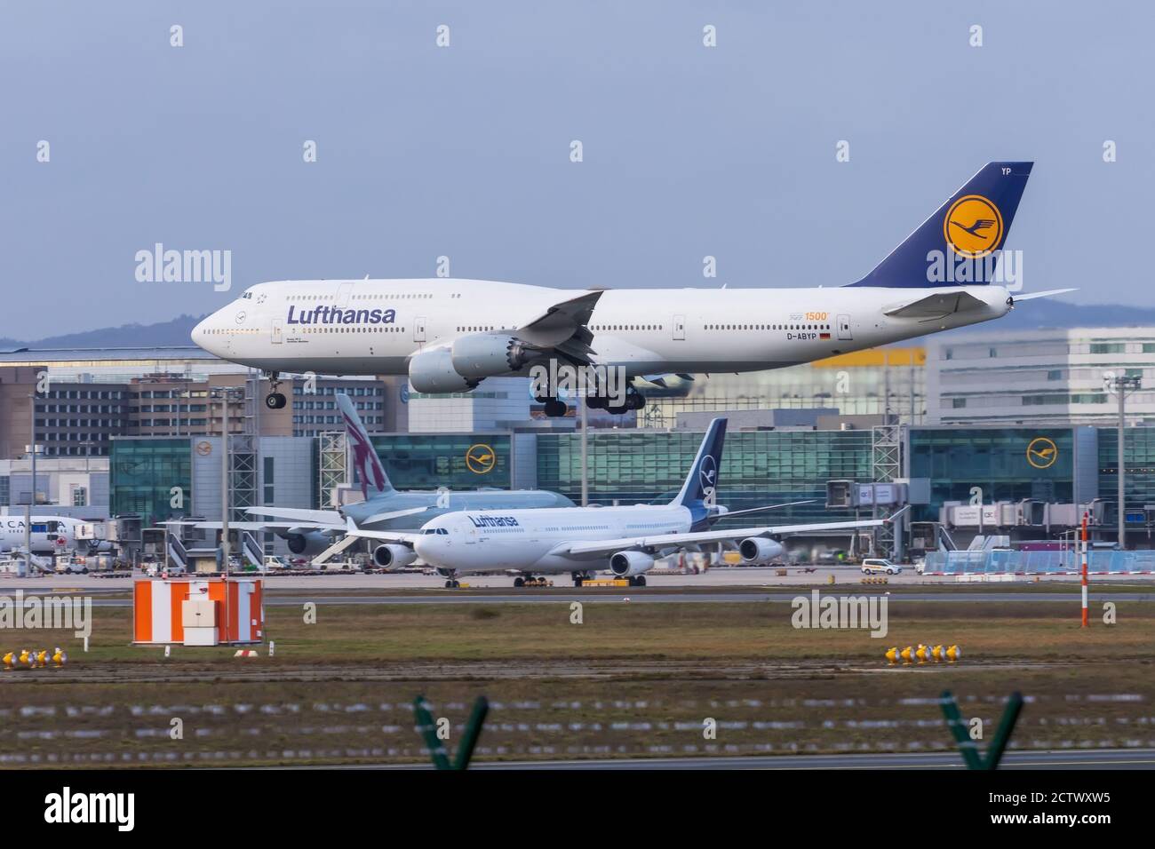 Boeing 747-800 Lufthansa Airlines. Germania, Francoforte sono l'aeroporto principale. 14 dicembre 2019 Foto Stock