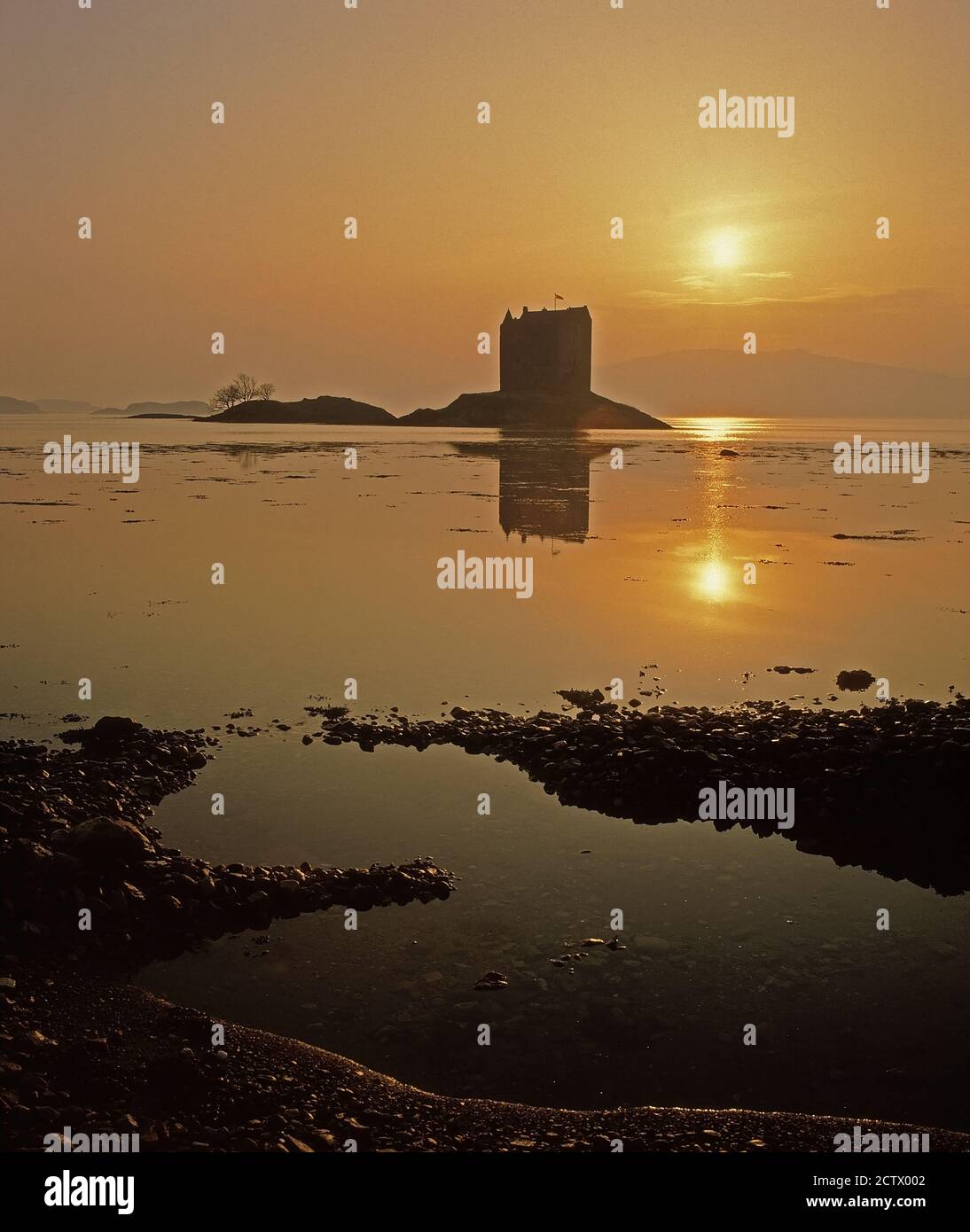 Castello Stalker sul Loch Laich ad Appin, Argyll Foto Stock